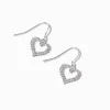 Pink Cubic Zirconia Heart Silver-tone 0.5" Drop Earrings