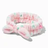 Pink Daisy Furry Makeup Bow Headwrap
