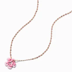 Pink Flower Pendant Necklace