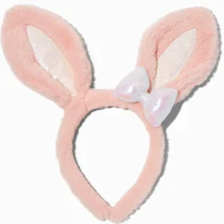 Pink Furry Bunny Ears Headband