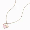 Pink Heart Cluster Charm Pendant Necklace