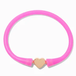 Pink Heart Silicone Bracelet