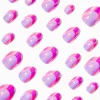 Pink Holographic Stiletto Press On Faux Nail Set - 24 Pack