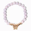 Pink Marble Beaded Butterfly Stretch Bracelet