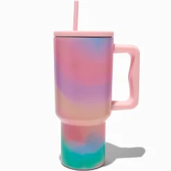 Pink Ombré Stainless Steel Handled Tumbler