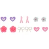 Pink Parisian Love Stud Earrings - 6 Pack