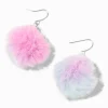 Pink, Purple, & Blue Tie Dye Pom Pom 2" Drop Earrings