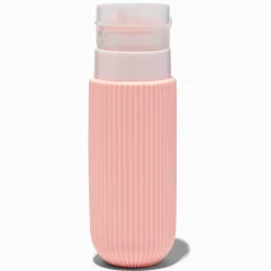 Pink Ribbed Reusable Travel Bottle