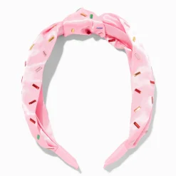 Pink Sprinkle Knotted Headband