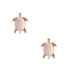 Pink Stone Turtle Stud Earrings