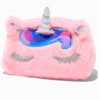 Pink Unicorn Furry Makeup Bag