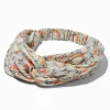 Pleated Green Floral Twisted Headwrap