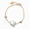 Puffy Pearlized Heart Chain Bracelet