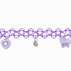 Purple Charm Tattoo Choker Necklace