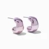Purple Chunky Bean 1" Drop Earrings