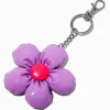 Purple Daisy Puffy Keychain