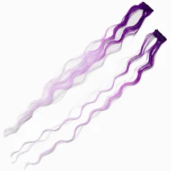 Purple Ombré Curly Faux Hair Clip In Extensions - 2 Pack