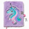 Purple Unicorn Shaker Furry Lock Diary