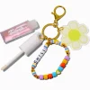 "Chill" Daisy Charm Lip Gloss Wristlet Keychain