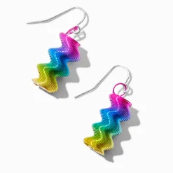Rainbow Coil Drop Earrings