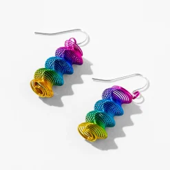 Rainbow Coil 1" Drop Earrings