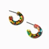 Rainbow Confetti Hoop Earrings