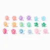 Rainbow Flower Stud Earrings - 9 Pack