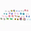 Rainbow Mix Stud Earrings - 20 Pack