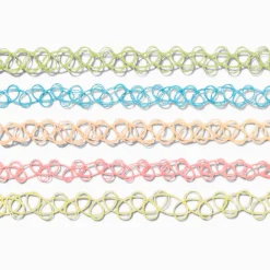 Rainbow Tattoo Chokers - 5 Pack