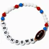 Red & Blue ''Touchdown'' Beaded Stretch Bracelet