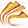 Red & Orange Faux Hair Clip In Extensions - 4 Pack