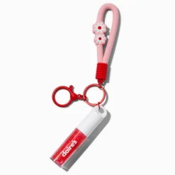 Red Daisy Lip Gloss Keychain
