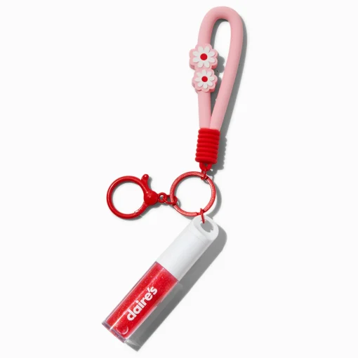 Red Daisy Lip Gloss Keychain