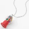 Red Gumball Shaker Pendant Necklace