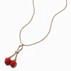 Red Pavé Cherry Pendant Necklace