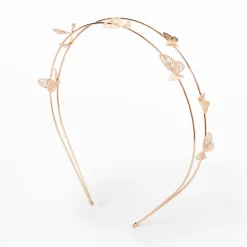 Rose Gold Double Row Butterfly Headband