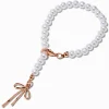 Rose Gold-tone Bow & Pearl Handle Charm