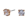Rose Gold-tone Cubic Zirconia 5mm Round Stud Earrings