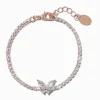 Rose Gold-tone Cubic Zirconia Butterfly Tennis Bracelet