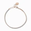 Rose Gold-tone Cubic Zirconia Tiny Tennis Bracelet