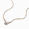Rose Gold-tone Cubic Zirconia Butterfly Pendant Necklace