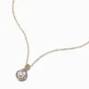 Rose Gold-tone Pearl Crystal Pendant Necklace