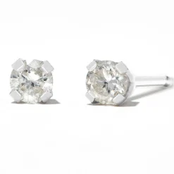 Round Diamond Stud Earrings 1/10 ct. tw. 14kt White Gold