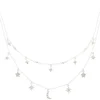 Silver Celestial Charm Multi-Strand Necklace