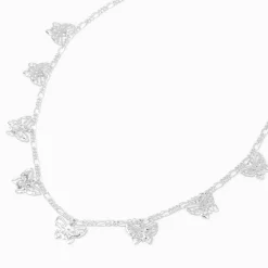 Silver Filigree Butterfly Charm Necklace