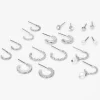 Silver Mixed Pearl Earrings Set - 9 Pack