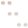 Silver 10MM Ombre Pearl Stud Earrings - Pink, 3 Pack