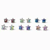 Silver Rainbow Turtle Stud Earrings - 6 Pack