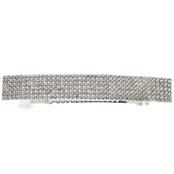 Silver Rhinestone Rectangle Hair Barrette