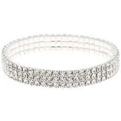 Silver Rhinestone Stretch Bracelet